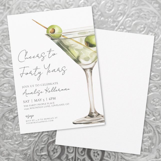 Invitation Cheers To 40th Birthday Party (Cheers To 40th Birthday Party Invitation)