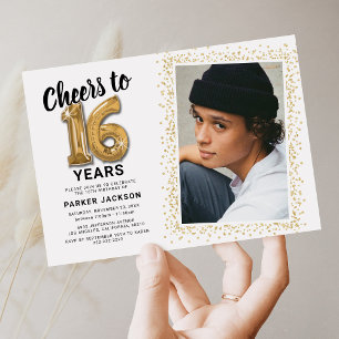 Invitation Cheers to Sixteen 16e Anniversaire Photo