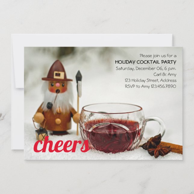 Invitation Cheers Vins Mulled & Gnome Holiday Cocktail (Devant)