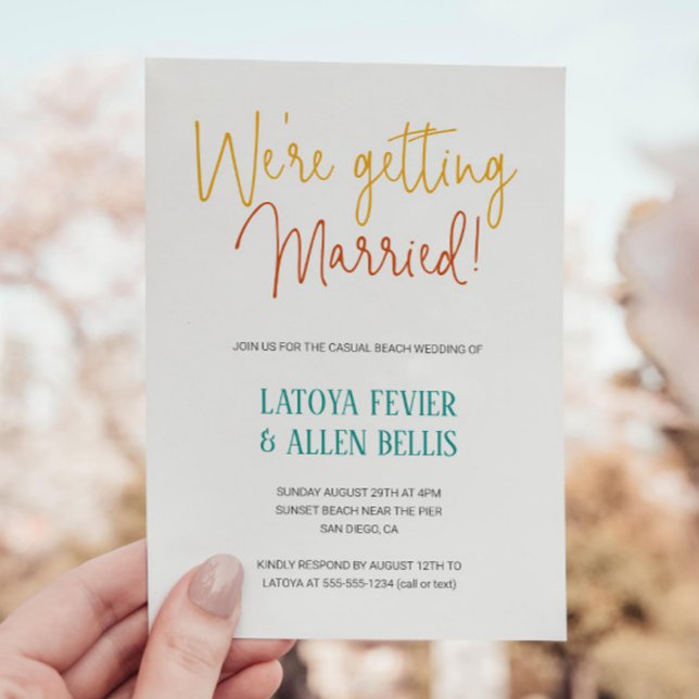 Invitation Cheery We's Marié Décontracté Beach Wedding (Créateur téléchargé)