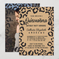 Cheetah Léopard d'or noir Quinceañera Photo