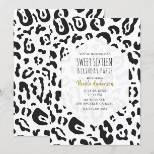 Invitation Cheetah Leopard Sweet 16 Party