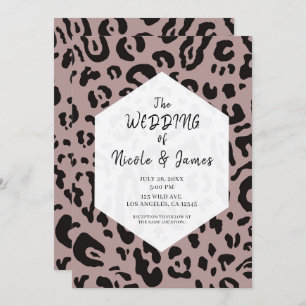 Invitation Cheetah noir et blanc Leopard Chic Mariage Invit