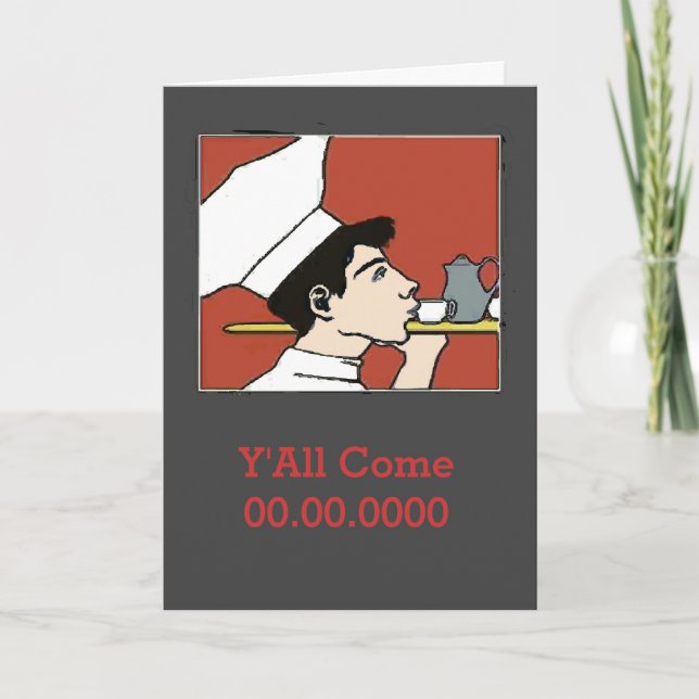 Invitation Chef avec café, ajouter du texte (Devant)