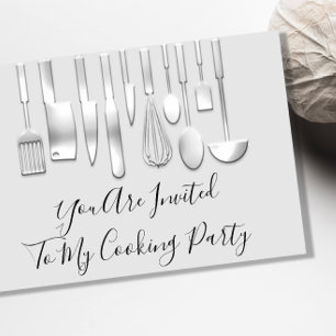 Invitation Chef Cuisine Cuisine de fête Restaurant Blanc Arge