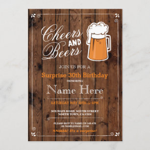Invitation Chefs et bières Fête d'anniversaire TOUT ÂGE Bière