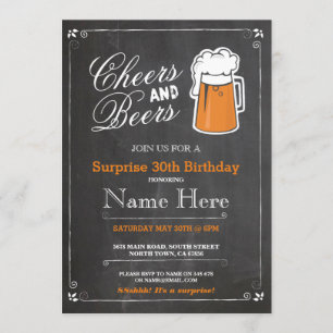 Invitation Chefs et bières Fête d'anniversaire TOUT ÂGE Bière