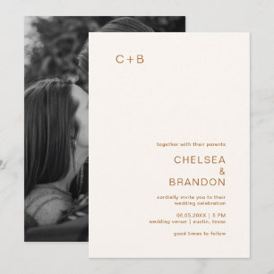 Invitation Chelsea Earthy Neutrals Mariage moderne