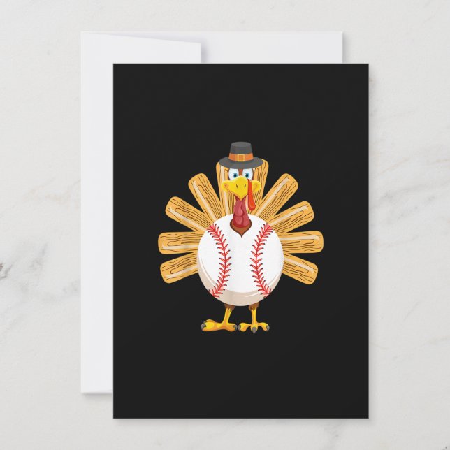 Invitation Chemise de Thanksgiving pour garçons Baseball Dind (Devant)
