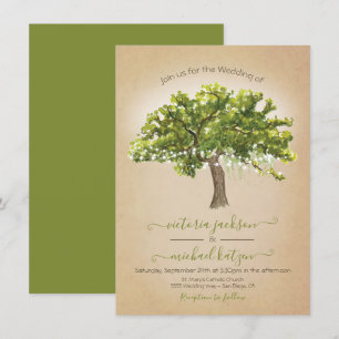 Invitation Chêne Arbre Espagnol Moss Chaîne de lumières Maria