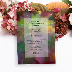 Invitation Chêne d'automne Feuille Hydrangea Post Mariage Bru