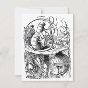 Invitation Chenille Narguilé Alice au Pays des Merveilles Vin