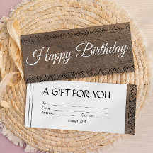 Chèque-cadeau Boho rustique en bois