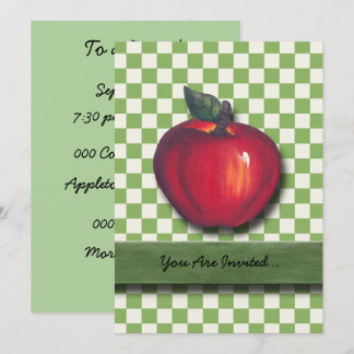 Invitation Chèques rouges à la pomme verte