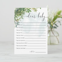 Cher bébé Aquarelle Verdure Baby shower Jeu