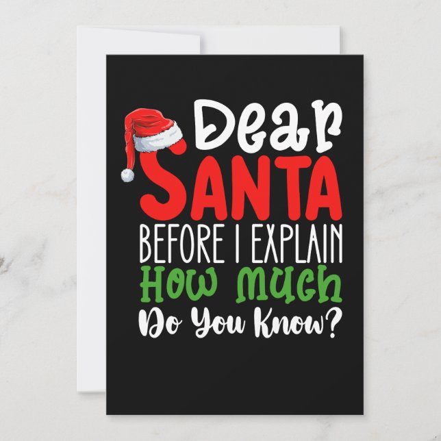 Invitation Cher Père Noël Avant D'Expliquer Combien Vous Save (Devant)