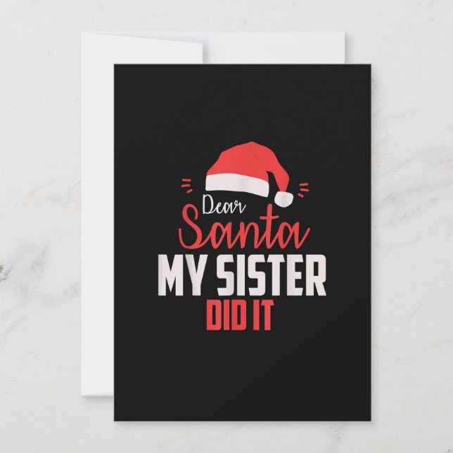 Invitation Cher Père Noël Ma Soeur L'A Fait - Noël Joyeux Chr (Devant)