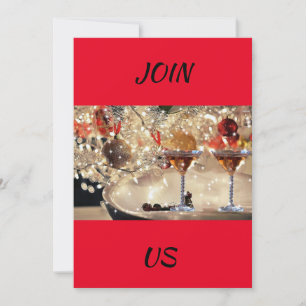 INVITATION **CHÈRES ET SALUTATIONS ÉLÉGANTES** FÊTE DE NOËL