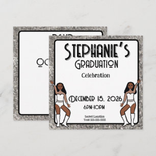 Invitation Chérie Blanc Danseuse Argentée : #1 