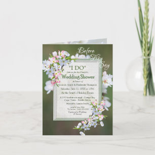 Invitation Cherry Blossom Bouquet Couple Douche