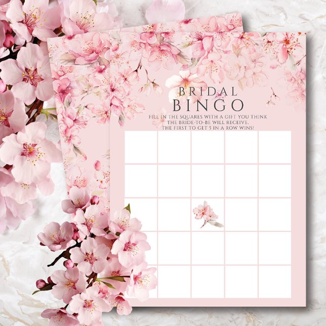 Invitation Cherry Blossom Délice Fête des mariées Bingo Jeu (Créateur téléchargé)