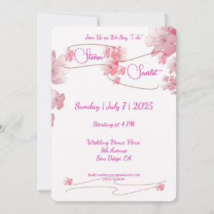 Invitation Cherry Blossom Mariage