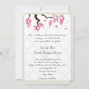 Invitation Cherry Blossom Orchard Grove Tree Branch Mariage