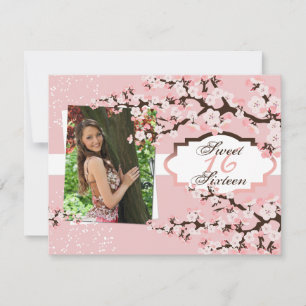 Invitation Cherry Blossom Sweet 16 Anniversaire Fête Invitati