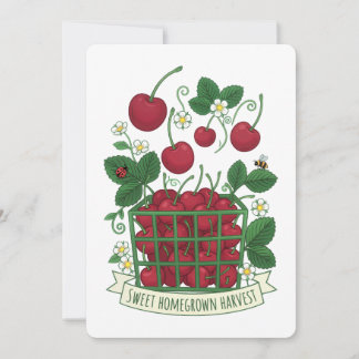 Invitation Cherry Fruit Food Prunus Sweet Basket 