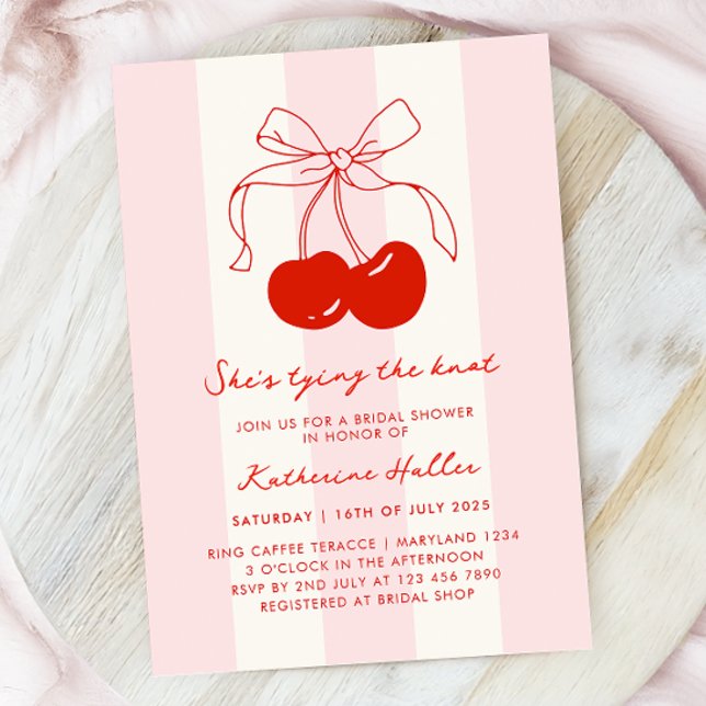 Invitation Cherry She's Tying the Knot Fête des mariées (Créateur téléchargé)
