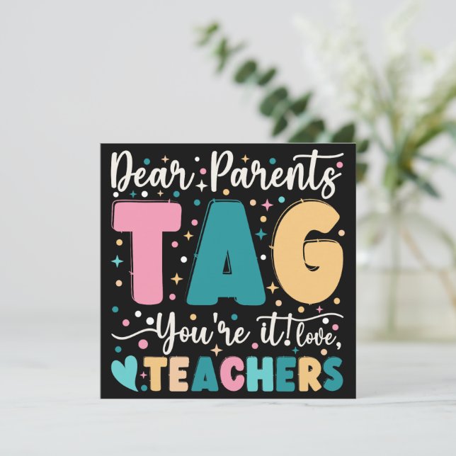 Invitation Chers parents Étiquette Vous êtes ça l'amour Ensei (Debout devant)