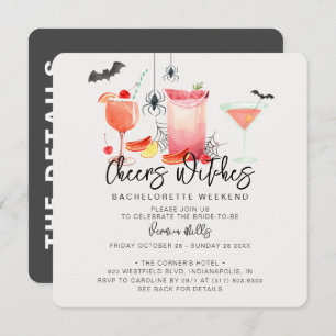 Invitation Chers sorcières Halloween Bachelorette Week-end