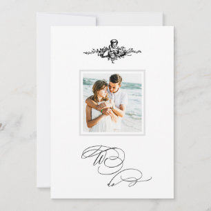 Invitation *~* Cherub victorienne PHOTO AR6 RSVP + Mariage QR