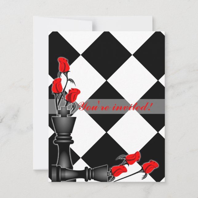 Invitation Chess and Roses (Devant)