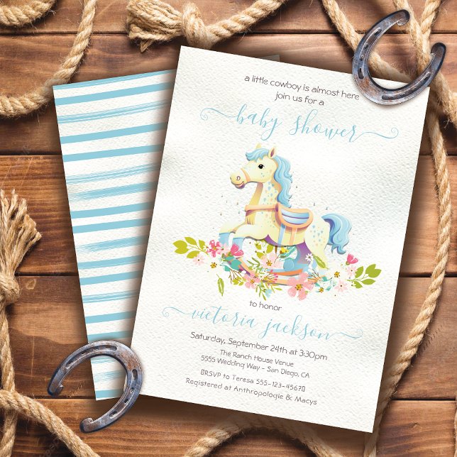 Invitation Cheval à rocher Petit Baby shower Cowboy (Créateur téléchargé)