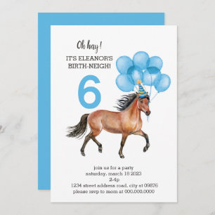 Invitation Cheval Bleu Anniversaire //Oh Hay C'est votre neig
