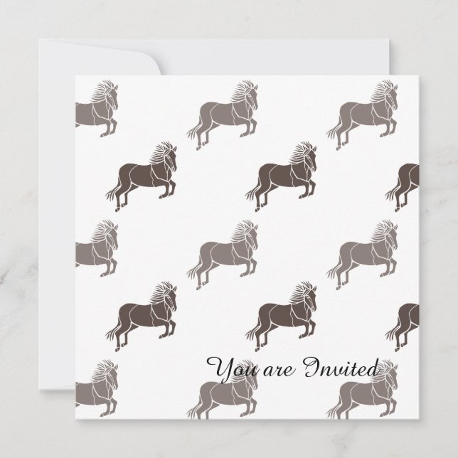 Invitation Cheval Brown Anniversaire animal (Devant)