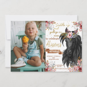 Invitation Cheval d'aquarelle d'anniversaire