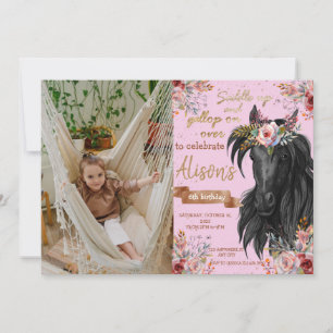 Invitation Cheval d'aquarelle d'anniversaire