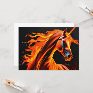 Invitation cheval de feu, cheval, animaux, flamme, feu