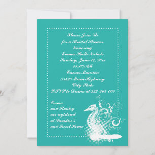 Invitation Cheval de mer blanc lightseagreen mariage douche n