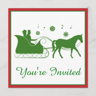 Invitation Cheval de mode de couture avec Snowflakes