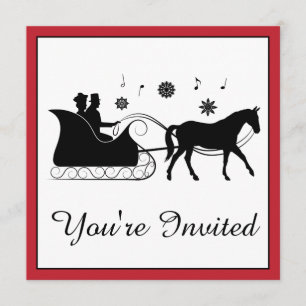 Invitation Cheval de mode de couture avec Snowflakes