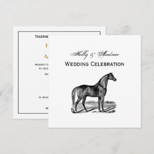Invitation Cheval debout vintage