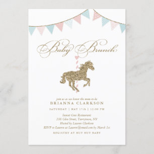 Invitation Cheval du Carousel de Parties scintillant Invitat