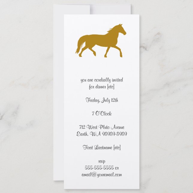 Invitation Cheval (équitation, équestre) (Devant)