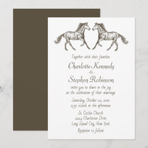 Invitation Cheval Mariage de l'Ouest Pays Brown Cheval Rustiq