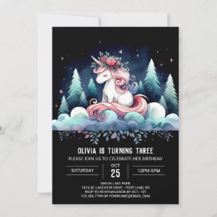 Invitation Cheval minimaliste doux Anniversaire