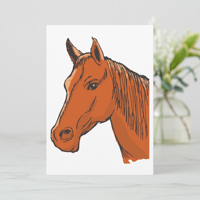 Invitation Cheval Tête Brown Animal de ferme (Créateur téléchargé)
