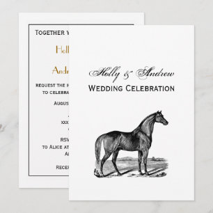 Invitation Cheval vintage debout